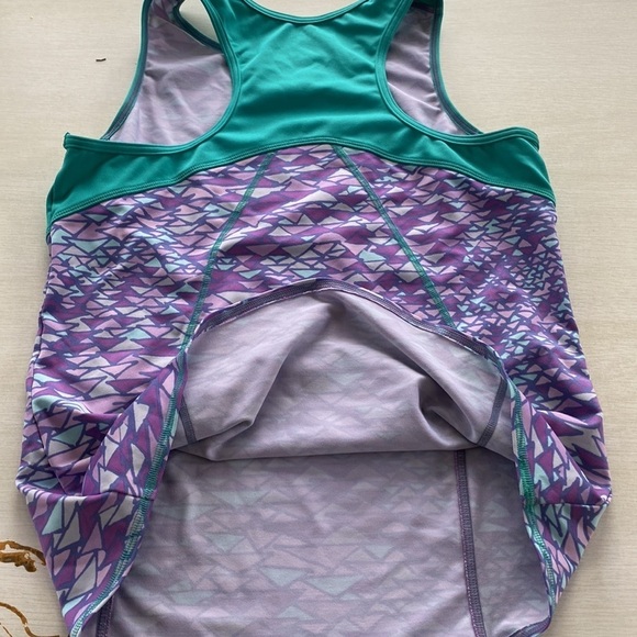 LL Bean Green & Purple Workout Tank - Picture 3 of 7